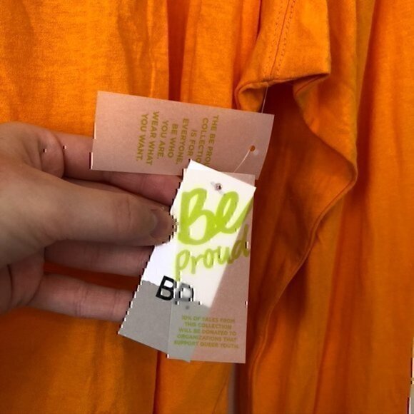 NEW NWT BP Great Day Graphic Tee Orange Long Sleeve Gay Queer LGBT JUNIORS Small - Picture 5 of 8